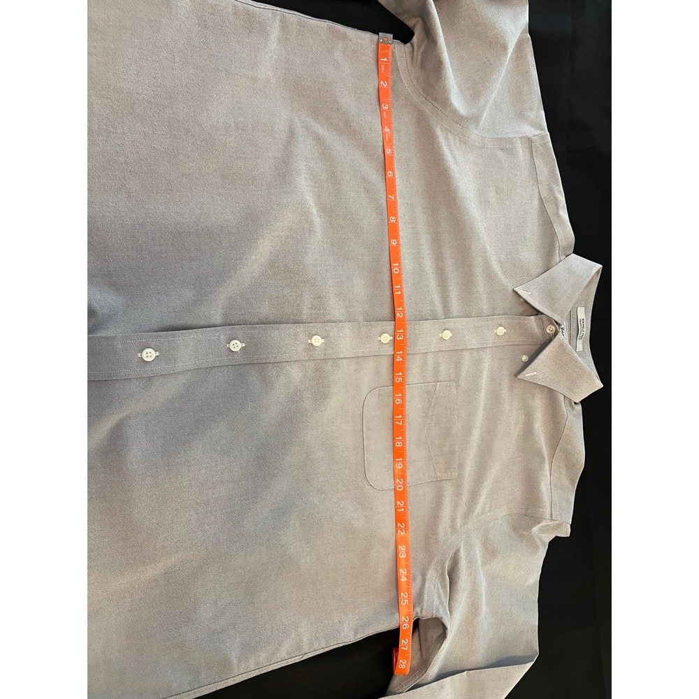 LL Bean Mens Gray Wrinkle Free Traditional Fit Oxford Shirt 17.5-34 209410 - Picture 4 of 8